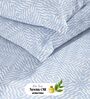 Monkler Powder Blue 100% Cotton Check King Size Bedsheet with 2 Pillow Covers